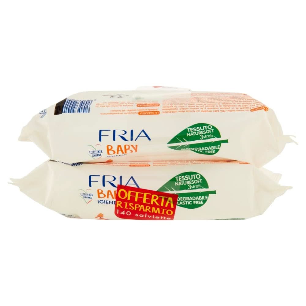 Toallitas húmedas, pack de 2 (2 x 72 toallitas) Toallitas húmedas para bebés Naty Shop