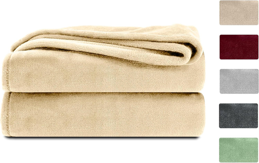 Komfortec pătură pufoasă, pătură confortabilă, pătură fleece, certificată Oeko-Tex, super moale, 150X200 Cm, 260 G/M², bej Paturi si Cuverturi Besuche den Komfortec-Store Bej nisip 220 X 240 Cm
