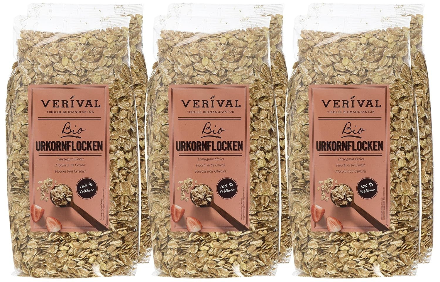 Copos de cereales antiguos Verival, orgánicos, paquete de 6 (6 x 500 g)