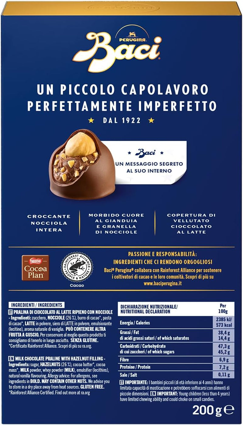 Bombones con relleno de chocolate con leche y avellanas, caja de 200g