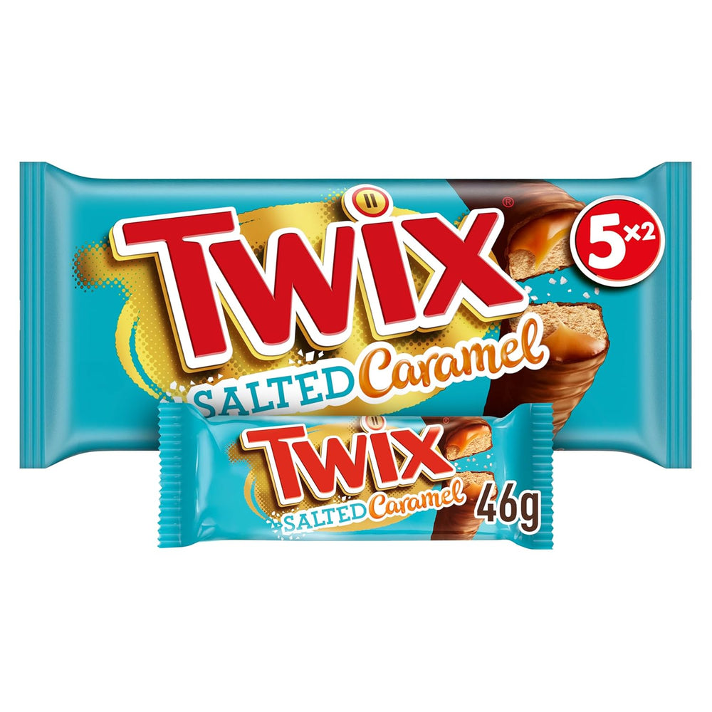 Barras de chocolate con caramelo salado Twix | Paquete de chocolate a granel | 30 barras dobles (30 x 46 g)