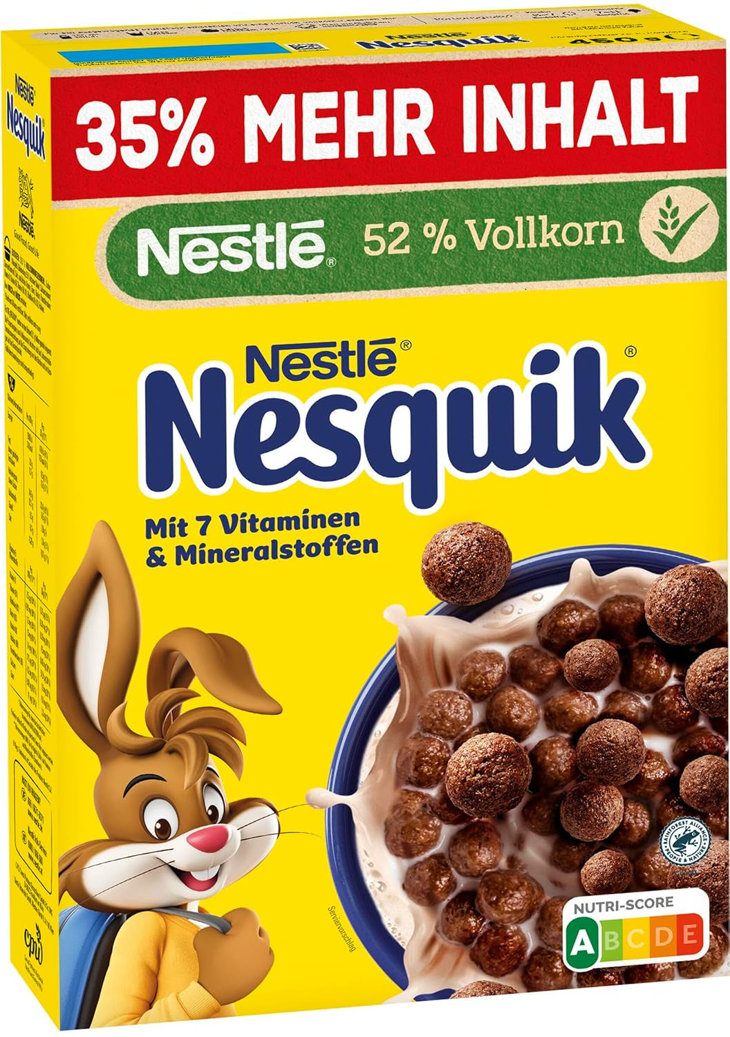 Nesquik Nestlé Nesquik Crunchy Breakfast, Cereal con chocolate y cereales integrales, 1 paquete (1 x 330g)