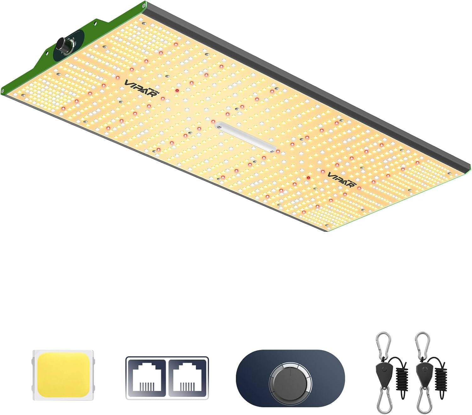 VIPARSPECTRA P1000 Luz de cultivo LED de espectro completo 2024 Luz de cultivo LED 0%-100% regulable para invernaderos Plantas de interior Plántulas Verduras Flores Tiendas de cultivo 60x60cm y 80x80cm