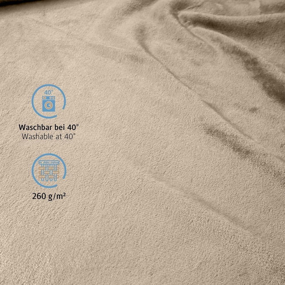 Komfortec manta mullida, cómoda manta, manta polar, certificado Oeko-Tex, súper suave, 150X200 cm, 260 g/m², beige Camas y mantas Besuche den Komfortec-Store