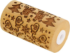 COCINA DE DESECHO - 5305 Mini Holz Roller "Lebkuchenmann" - Geprägte Prägung Prägung Abdrücke Dekoration Form für Kekse, Sand, Plätzchen