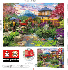 Educa - Puzzle de 1500 piezas para adultos | El jardín japonés. Dimensiones: 85 X 60 cm. Incluye pegamento para rompecabezas Fixpuzzle. Durante 14 años (19937) Puzzle Naty Shop