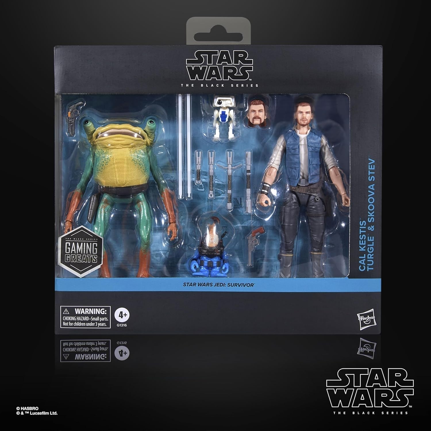 Star Wars Black Series Cal Kestis, Turgle & Skoova Stev, Star Wars Jedi: Survivor Figuras de acción coleccionables (escala 15 cm) Figuras de acción Naty Shop