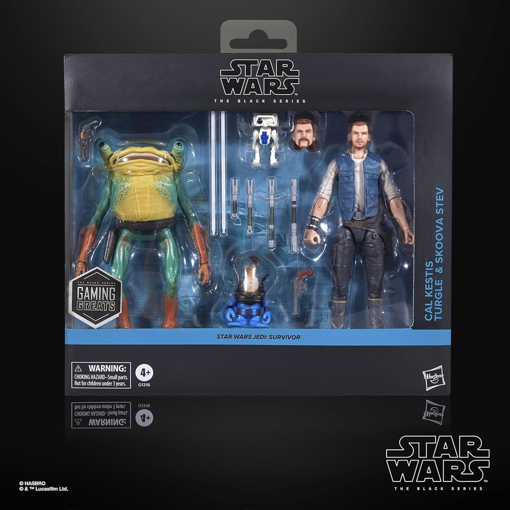 Star Wars Black Series Cal Kestis, Turgle & Skoova Stev, Star Wars Jedi: Survivor Figuras de acción coleccionables (escala 15 cm) Figuras de acción Naty Shop