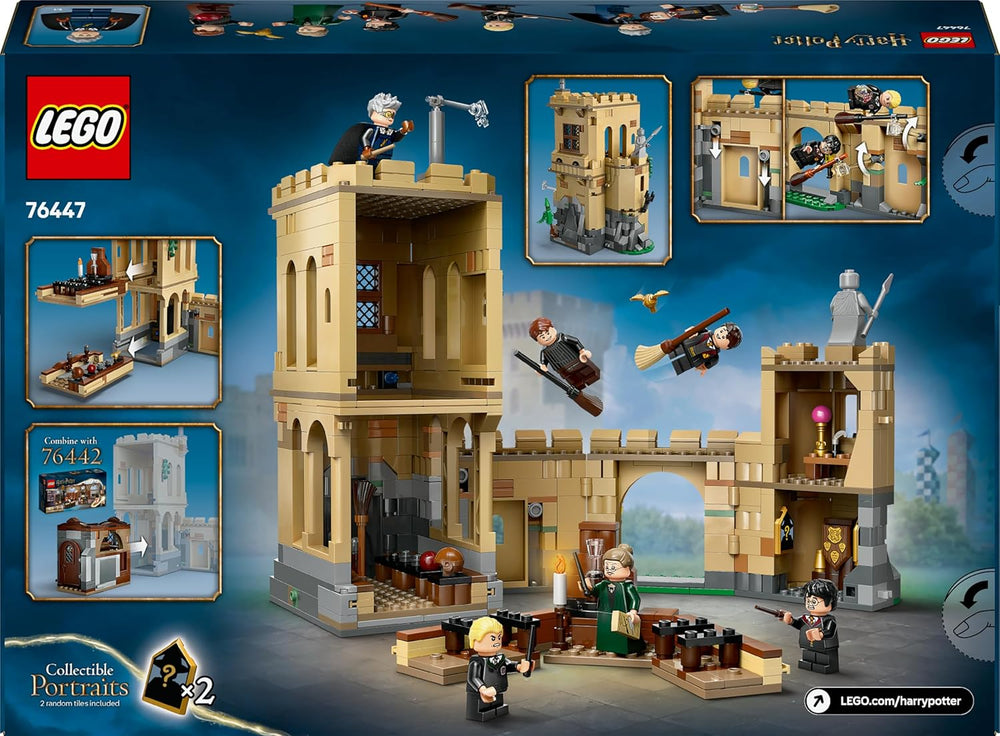 LEGO Harry Potter Schloss Hogwarts: Flugstunden, Abenteuer-Spielset mit 6 Minifiguren zum Sammeln, inkl. Draco Malfoy y la profesora McGonagall, Rollenspiel Set für Jungen und Mädchen ab 9 Jahren 76447