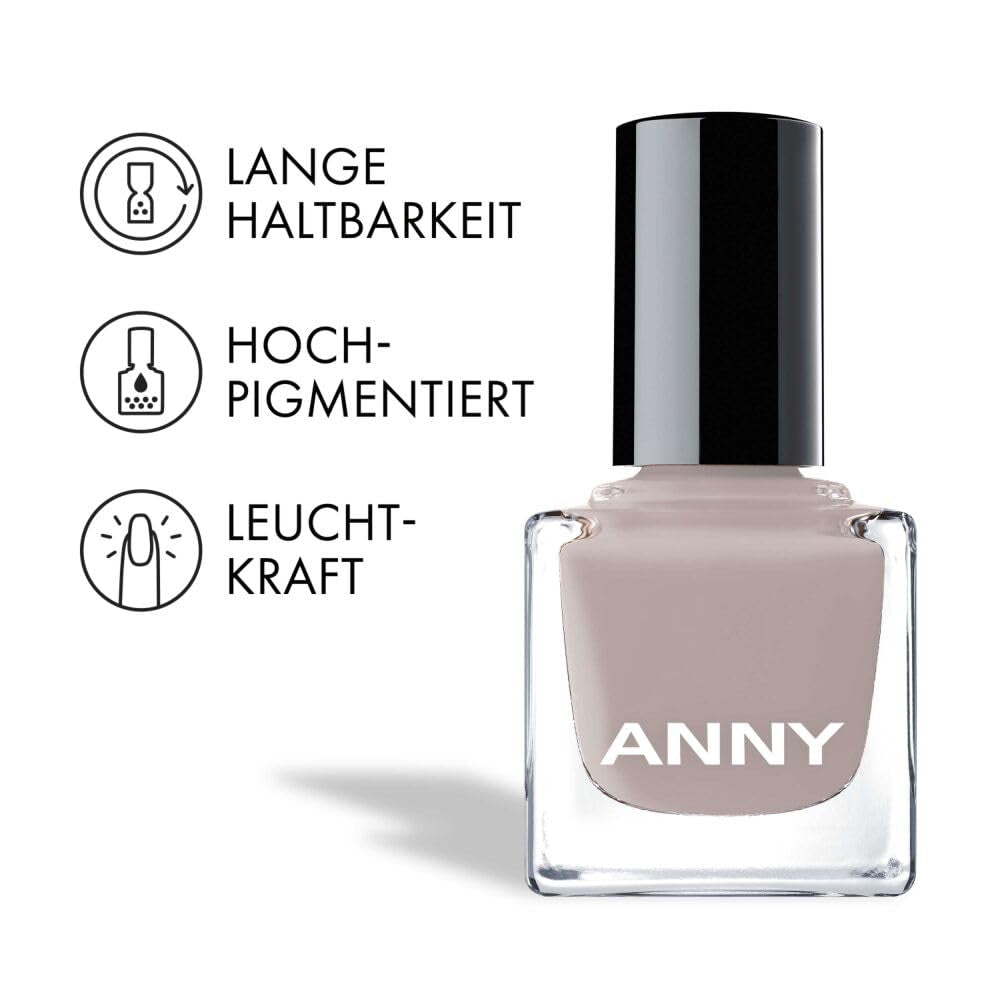 ANNY Esmalte de uñas - Esmalte de uñas de color de alta calidad con brillo duradero, resistente a las astillas y de secado rápido, Color: Estilo artístico - Gris frío - 15 ml