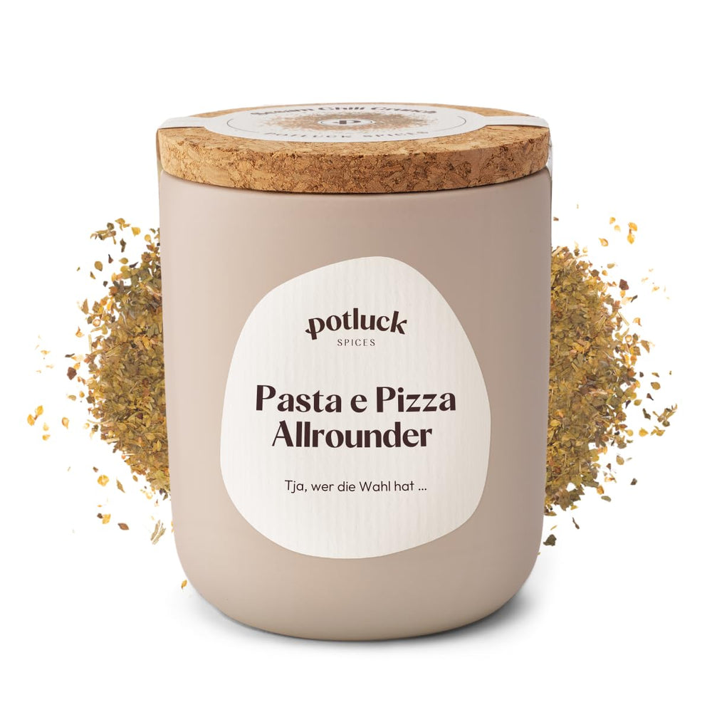 Comida compartida | Pasta y pizza kräuter | Gewürzzubereitung im Keramiktopf | 40g | Vegano, sin gluten y con ingredientes naturales