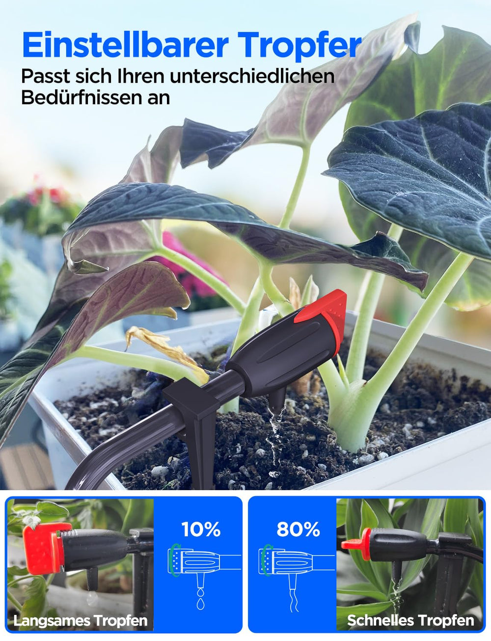 Sistema de riego automático interior WiFi: sistema de riego por goteo inteligente con control de aplicación, computadora de riego para 10 plantas de interior, riego de vacaciones y riego de plantas (gris)