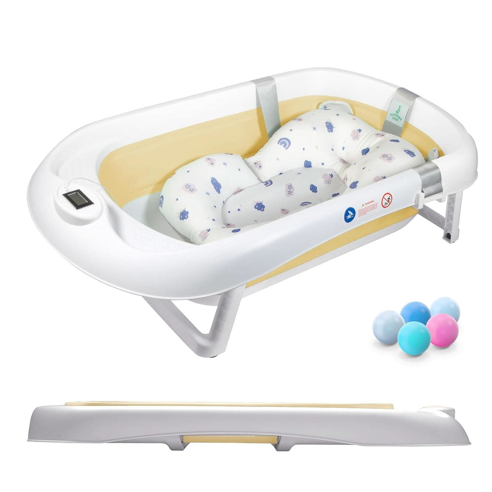 Bañera plegable para bebés con almohada de baño y termómetro integrado Madre e Hijo Naty Shop