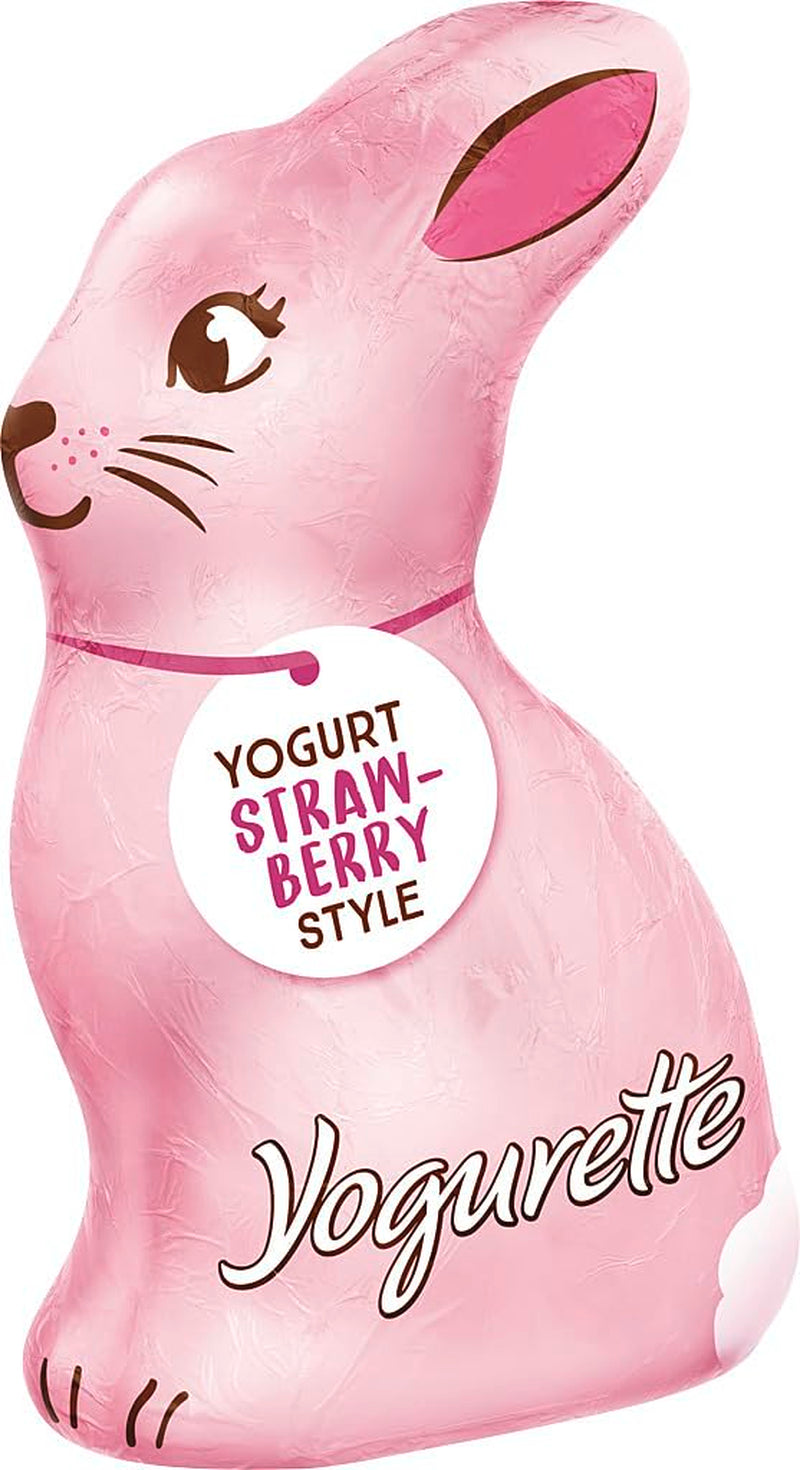 Conejito de Pascua con Yogur 75g – Conejito de Chocolate para Pascua – Chocolate Blanco con Yogur y Chips de Fresa Afrutado – Conejito de Chocolate para Pascua y Cesta de Pascua – Regalo de Chocolate – Regalo de Pascua