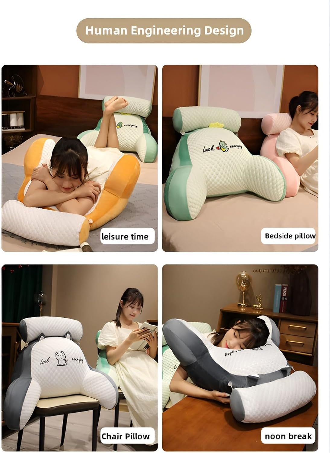 Pernă de citit cu cotiere, pernă de spate pentru pat, canapea, pernă de spate extra mare pentru adulți pentru citit cu rolă detașabilă pentru gât (roz catifea, 70 * 50cm)