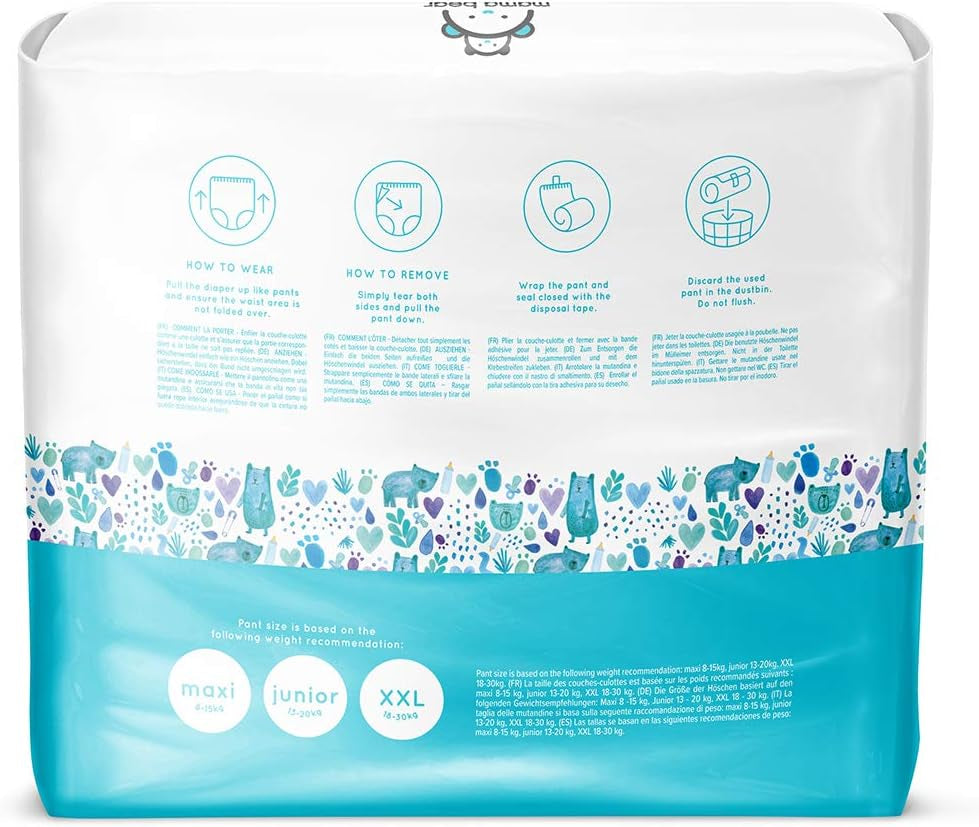 Marca Amazon: Mama Bear Pañales Pull-Up XXL, talla 6 (18-30 kg), 72 piezas (2 paquetes de 36)