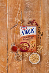 Dr. Oetker Vitalis Muesli tostado con arándanos y semillas de calabaza: Muesli tostado con arándanos secos, paquete de 8 (8 x 501 g)