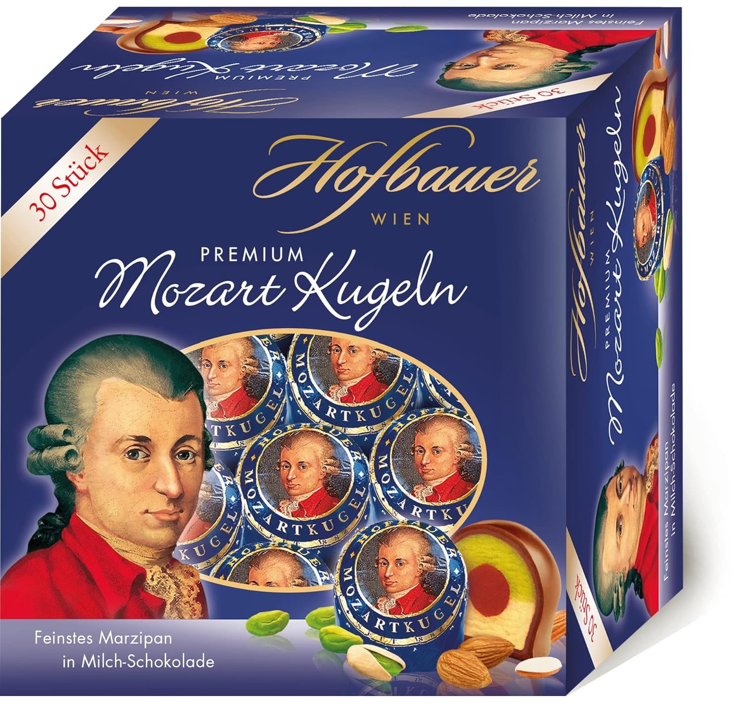 Hofbauer Vienna Mozartkugeln Caja de chocolate con leche 600g (30 piezas)