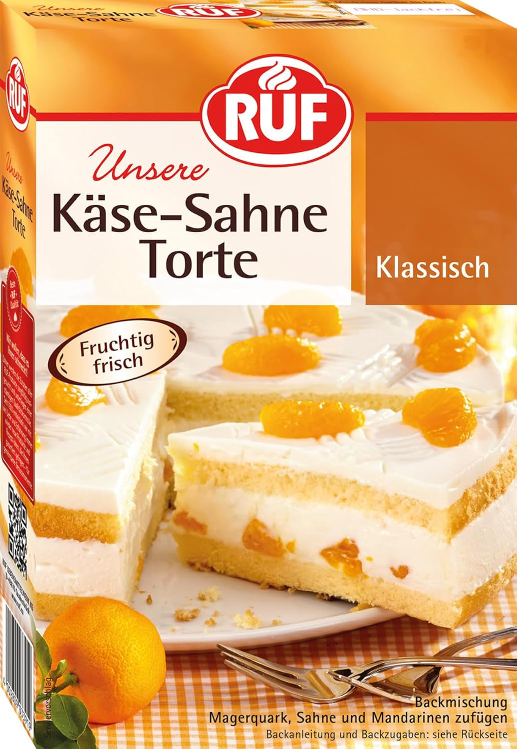 RUF Apfeltorte, Backmischung Für Eine Apfel-Torte Mit Sahne-Creme Und Zimt-Zucker, Apfel-Zimt-Torte, Vegan Naty Shop Käse-Sahne-Torte 350 G (1 paquete)