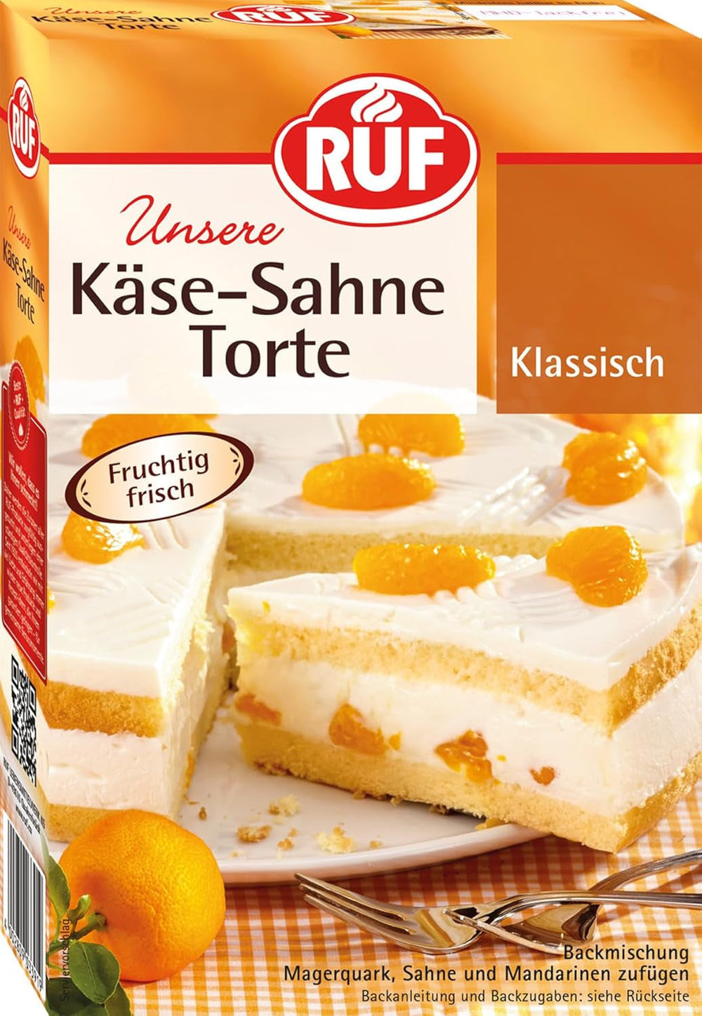 RUF Apfeltorte, Backmischung Für Eine Apfel-Torte Mit Sahne-Creme Und Zimt-Zucker, Apfel-Zimt-Torte, Vegan Naty Shop Käse-Sahne-Torte 350 G (1 paquete)