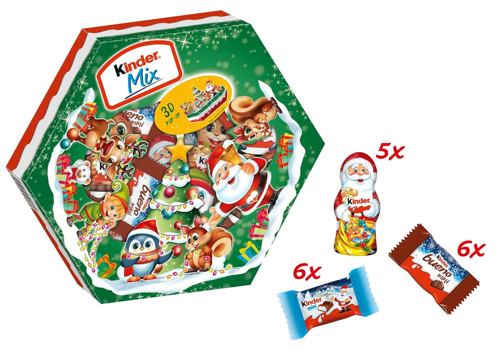 Plato navideño Kinder Mix - deliciosas especialidades de chocolate de la gama Kinder - 143g