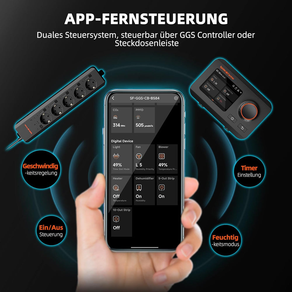SPIDER FARMER Deshumidificador, Deshumidificador de Plantas 12L con Control de Humedad, Control de App, Función de Temporizador 24H para Tiendas de Cultivo, Deshumidificador Eléctrico para Jardines Interiores, Apartamentos y Sótanos