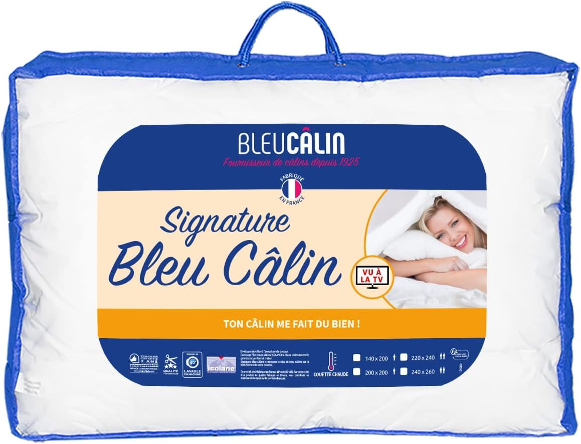 Bleu Câlin Edredón cálido para 1 persona "Gamme Signature", suave, funda de microfibra, 140 X 200 cm Edredones y colchas Naty Shop