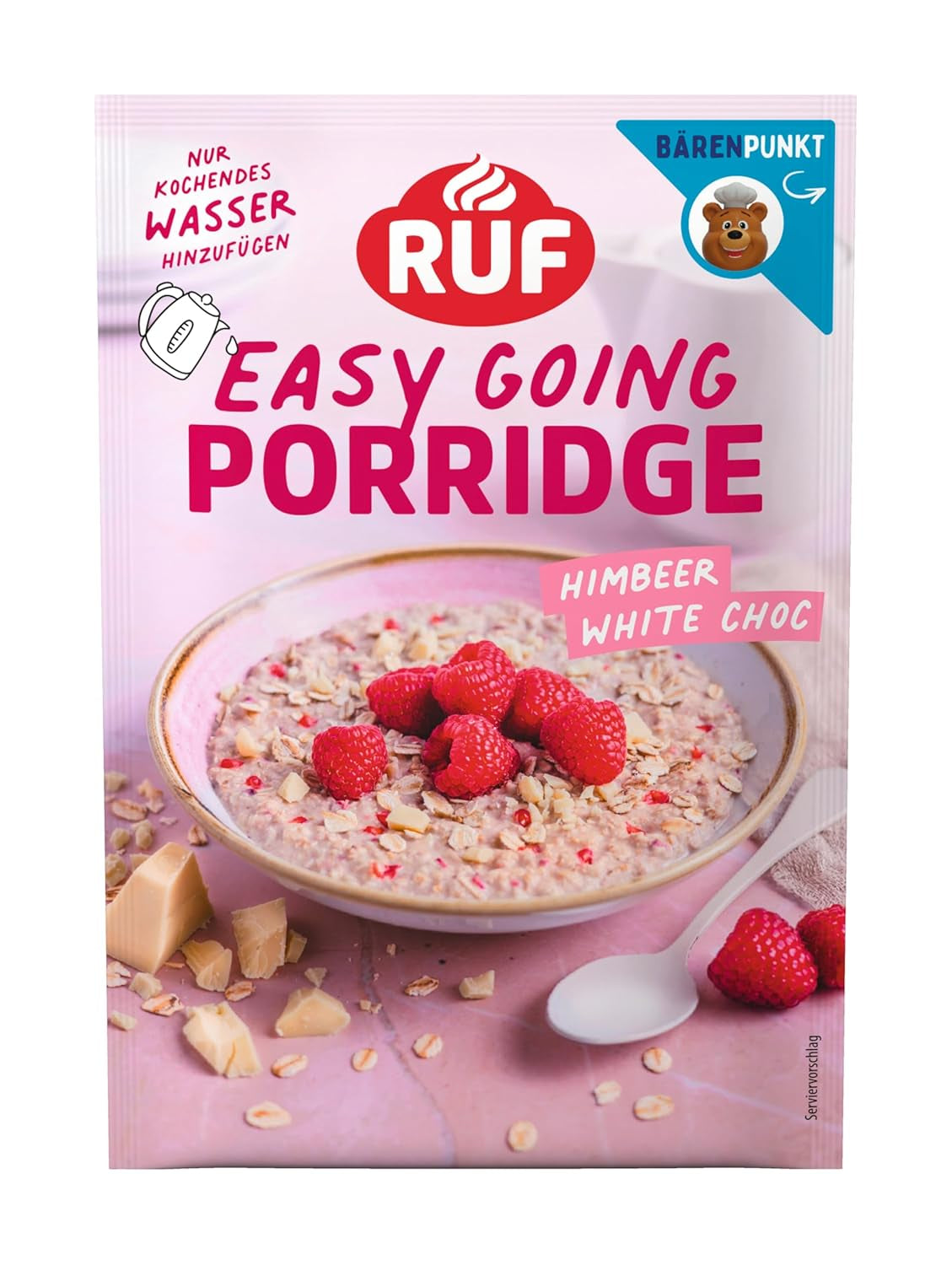 Avena instantánea RUF con fresas y vainilla, una comida de verano con avena lista en 3 minutos, 1 sobre x 65g