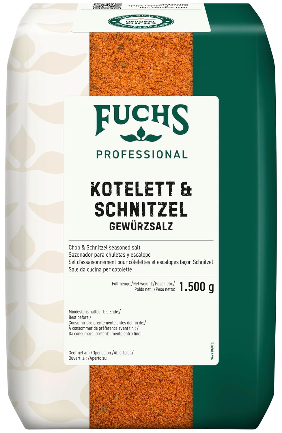 - Kotelett und Schnitzel Gewürzsalz | Grill-Würzmischung für Kurzgebratenes | Calidad profesional para grandes fabricantes | Bolsa reciclable de 1,5 kg