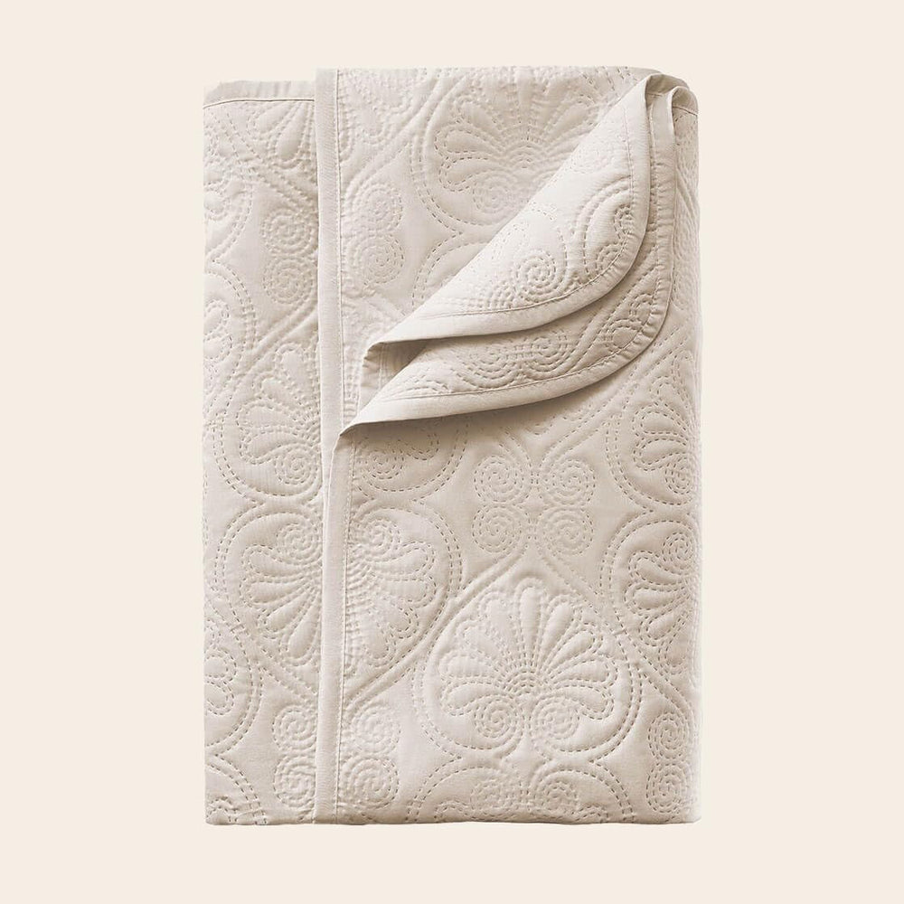 ROOM99 Leila Elegante Colcha en Color Crema 240 X 260 Cm Colcha Versátil como Colcha o Manta de Sofá para Cama y Sofá Estilo Manta Ideal como Colcha Camas y Mantas Beuche den ROOM99-Store