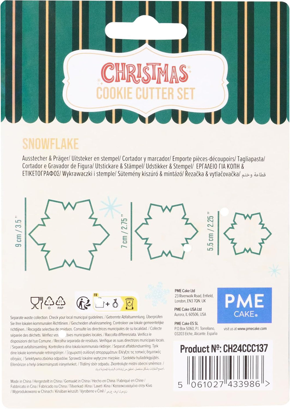 Set de 3 forme de biscuiți de Crăciun - Fulgi de zăpadă