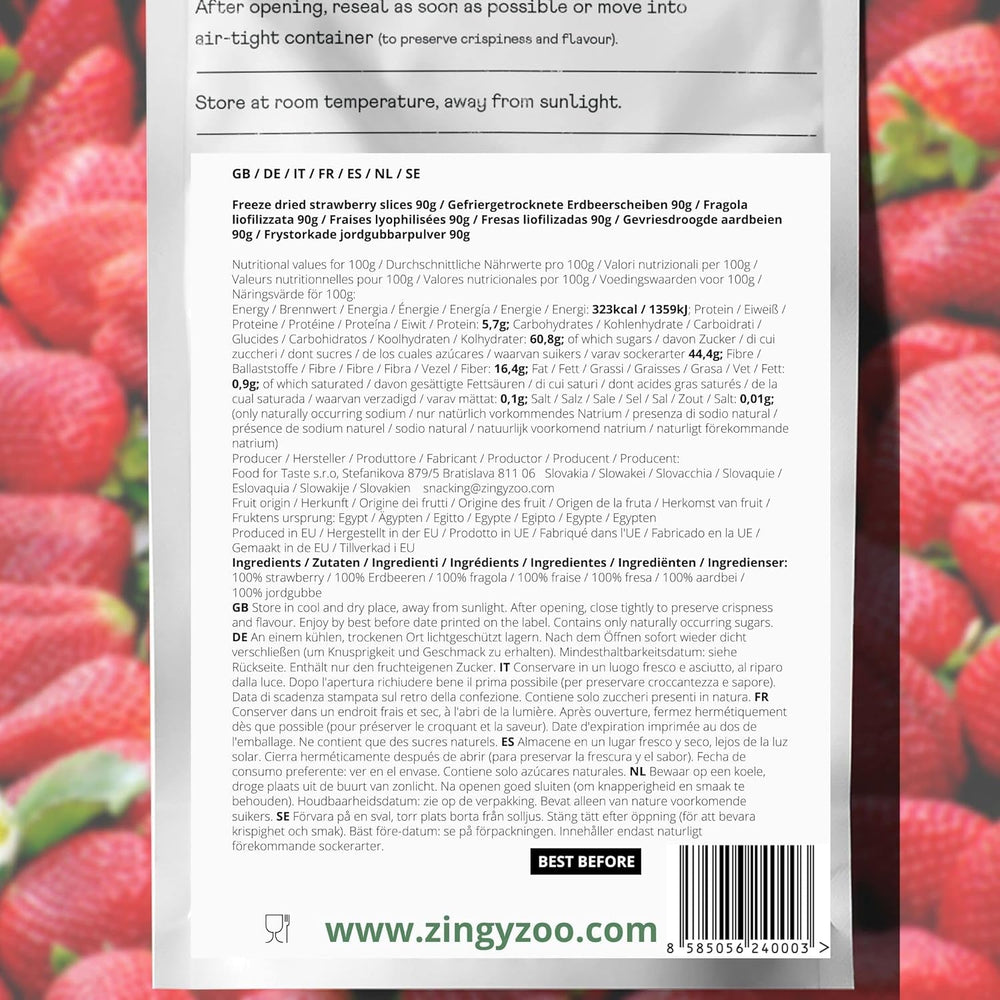 Căpșuni liofilizate | Fructe liofilizate Liofilizate | Fructe uscate fără zahăr Fructe uscate | Căpșuni uscate Liofilizate | Fructe liofilizate (90g) Produse deshidratate Naty Shop