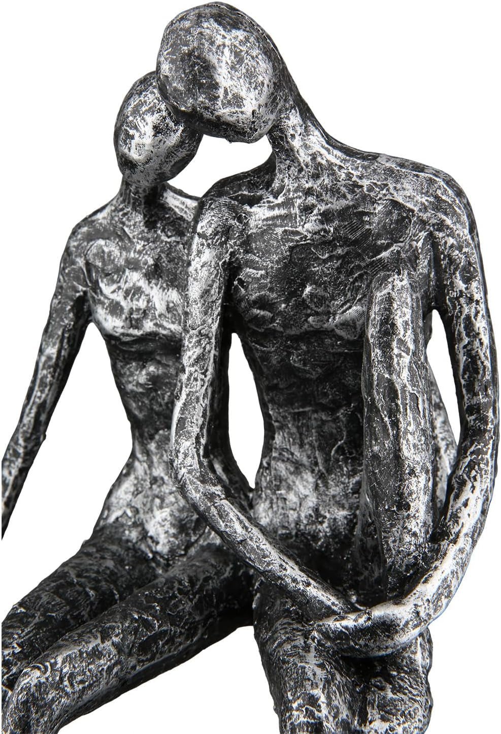 Casablanca Sculptură - Figurină decorativă Cuplu - Poliresină - Culoare: argint antic Înălțime 25 cm Statuete si sculpturi Naty Shop