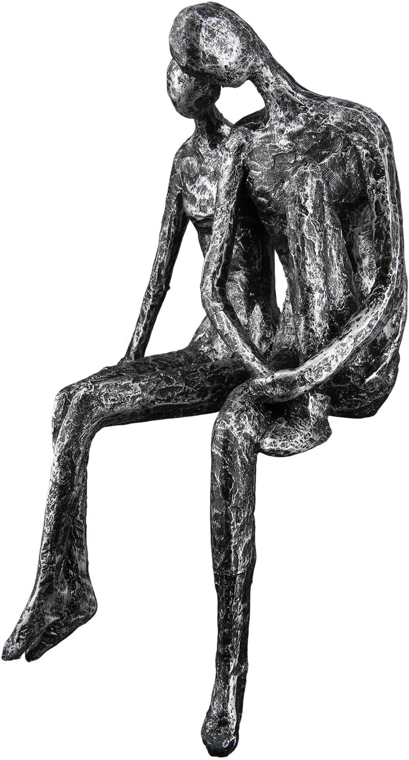 Casablanca Sculptură - Figurină decorativă Cuplu - Poliresină - Culoare: argint antic Înălțime 25 cm Statuete si sculpturi Naty Shop