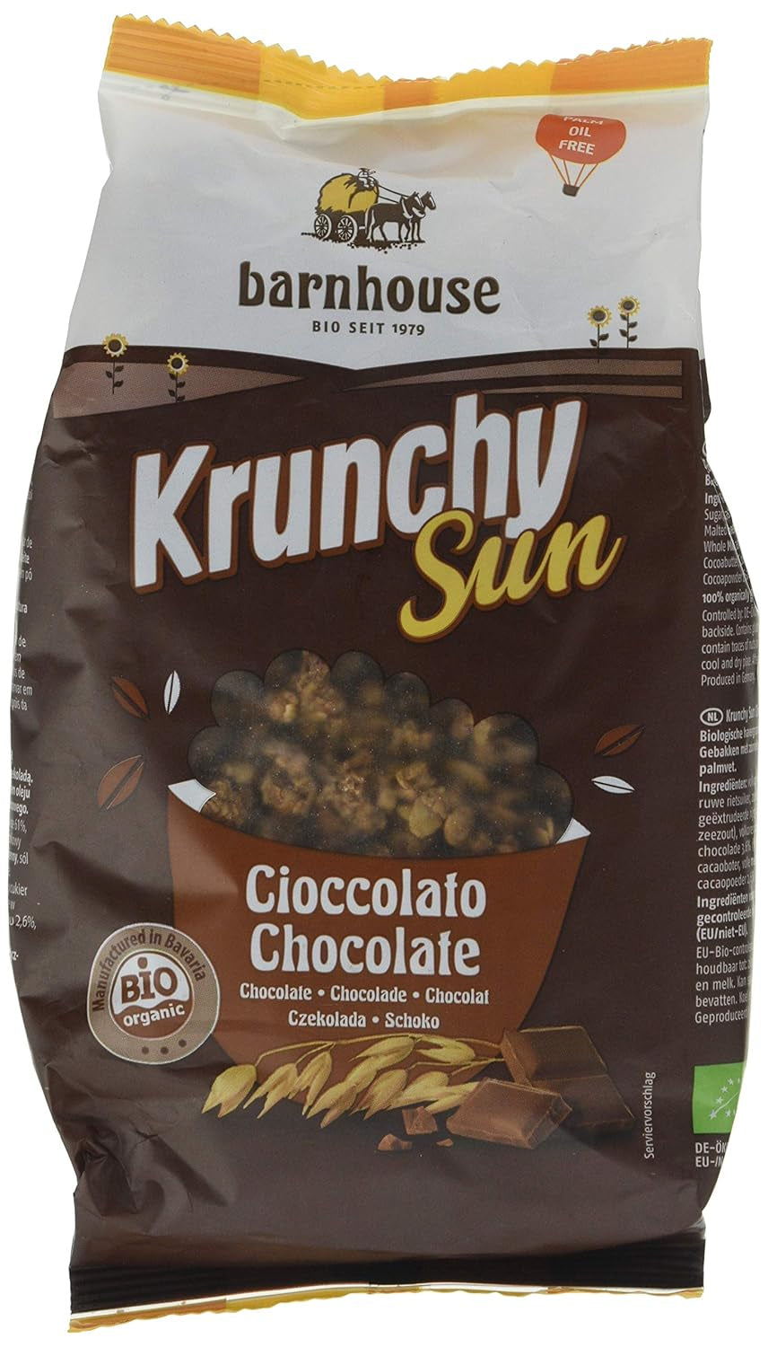 Sol crujiente de granero | Muesli con chocolate | Ecológico | Vegetariano, 375 gramos