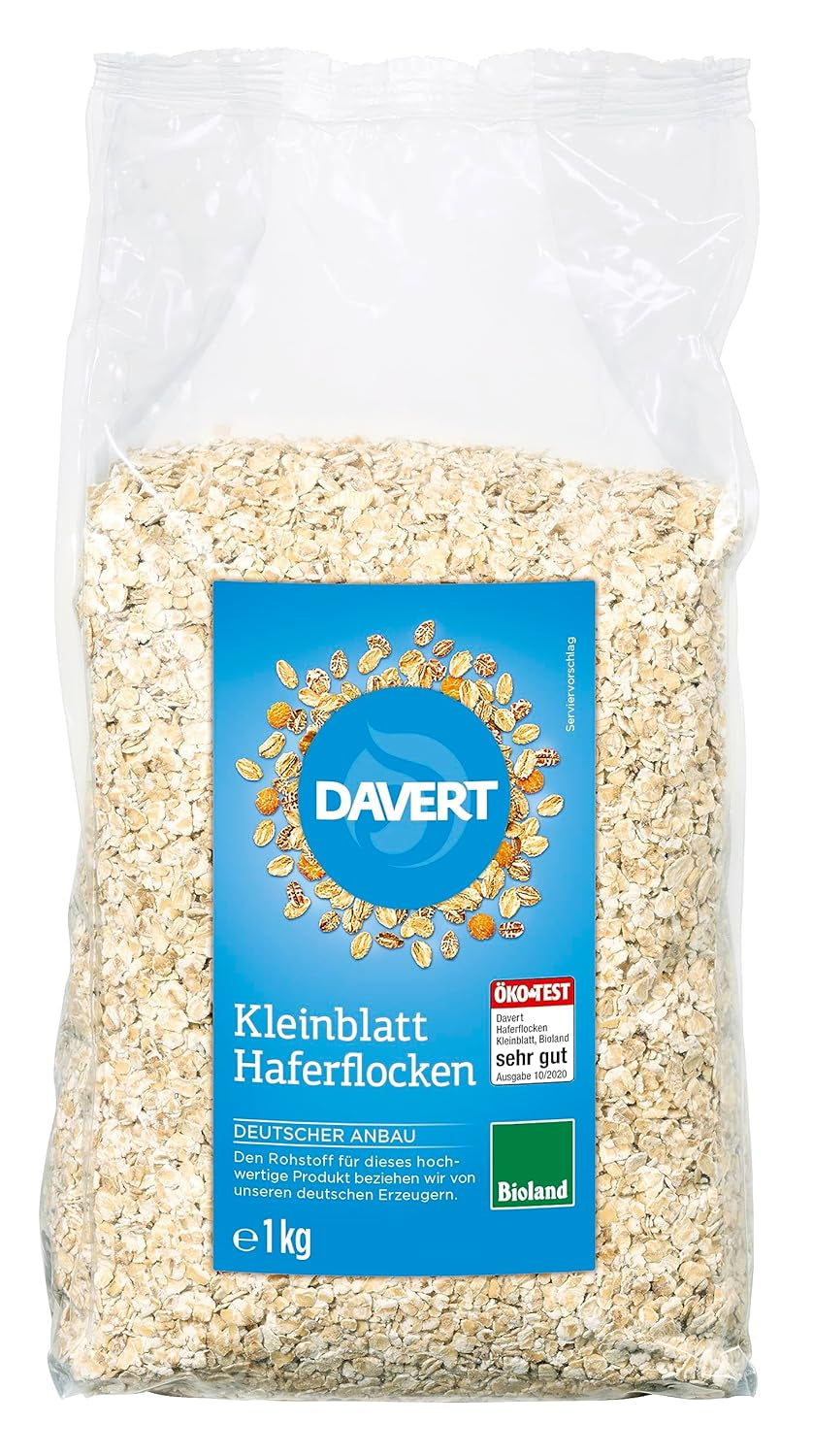 Davert Bioland Avena de Hoja Pequeña 1kg – Elaborada a partir de cereales integrales, un producto integral valioso – Calidad 100% orgánica Davert (1 x 1kg)