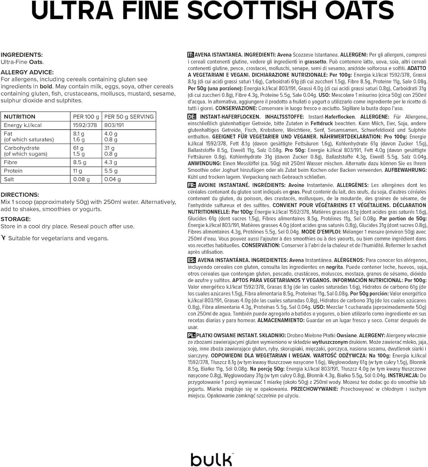 Avena Molida Fina Cereales Naty Shop