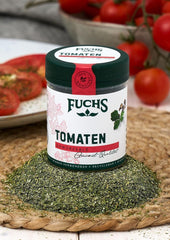 Fuchs Gewürze - Tomato Gewürz - Gewürzsalz für Tomatenbrot, Frühstücksei o Steak - ingredientes naturales - 90 g en wiederverwendbarer, recyclebarer Dosis