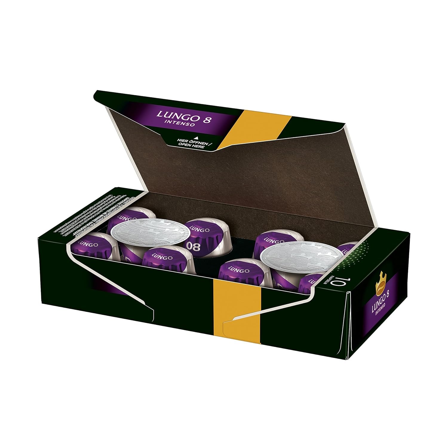 Kaffeekapseln Lungo Intenso, Intensität 8 von 12, 200 Nespresso®* kompatible Kapseln, 10 x 20 Getränke & Kapseln Lungo Intenso, Intensität 8, 100 Nespresso®* 10er Pack, 10 x 10 Getränke