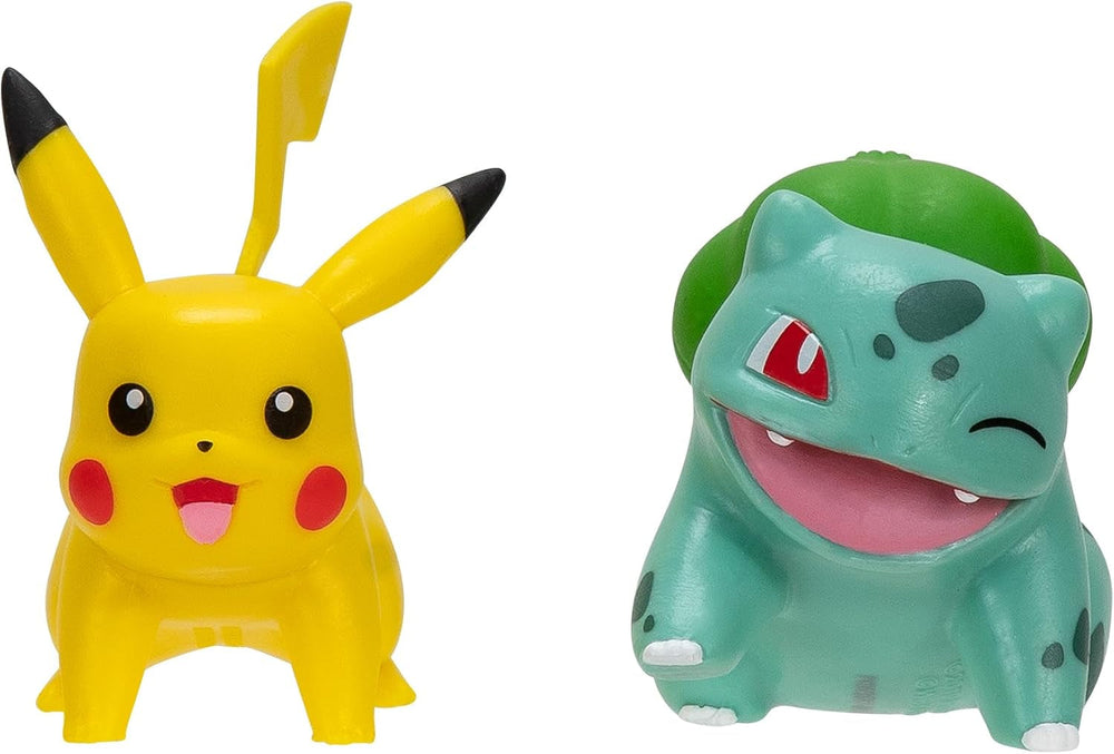 Pokémon PKW3586 - Paquete de figuras de batalla - Figuras detalladas oficiales de Pikachu y Schiggy 5 cm cada una Figuras de acción Naty Shop Pikachu y Bisasam