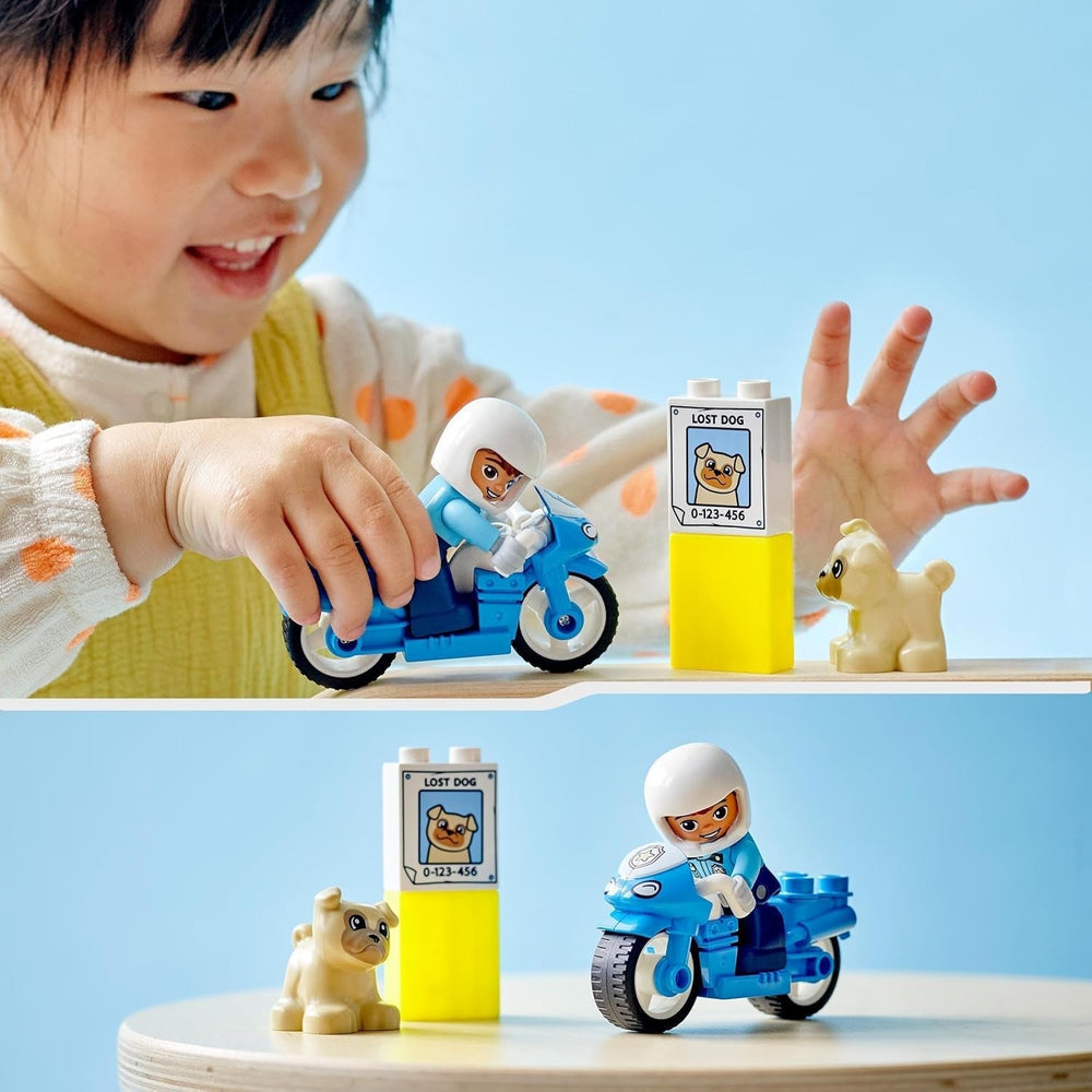 LEGO 10967 DUPLO Moto de policía, Juguete de policía para niños pequeños a partir de 2 años, Juguete ideal para la motricidad de bebés, Moto de juguete Juegos de construcción Besuche den LEGO-Store