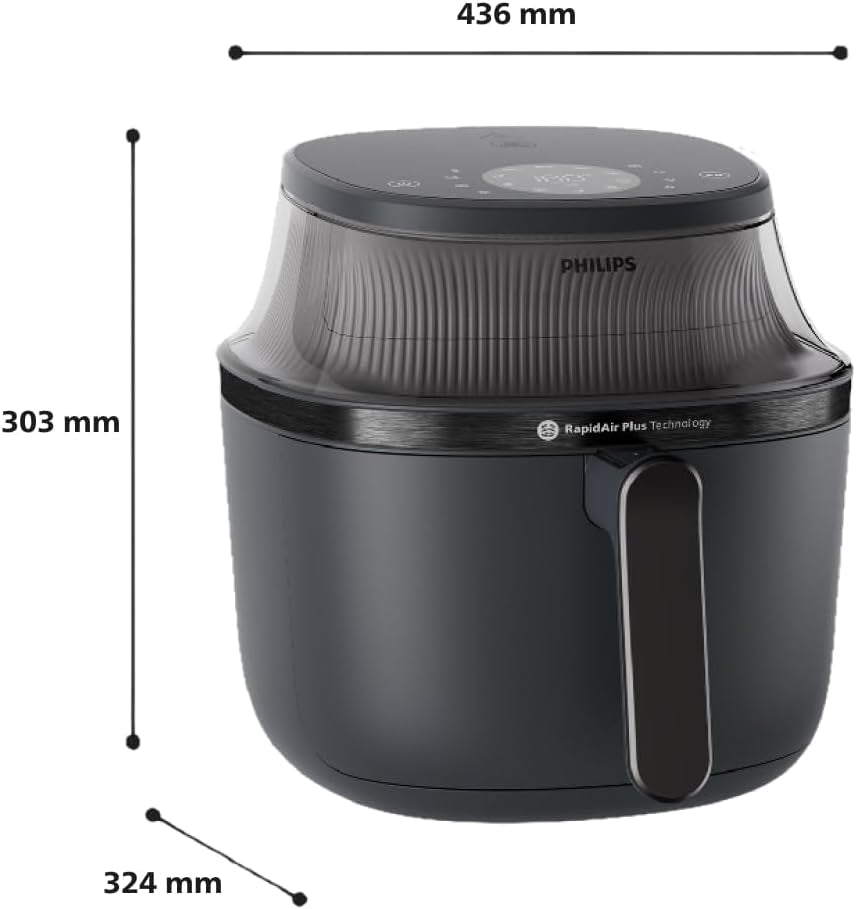 Philips Airfryer 3000 Series 6,2L, Ventana de cocción, 16 funciones de cocción en 1, Tecnología Rapidair plus, Eliminación de grasas, Aplicación de recetas Electrodomésticos Homeid Naty Shop