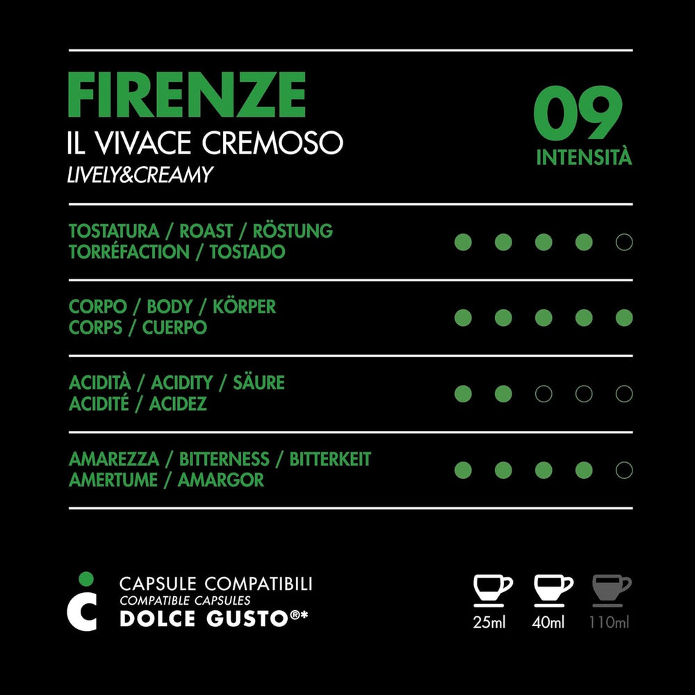 Nescafè Dolce Gusto, 96 Kaffeekapseln mit dem Nescafè-Dolce-Gusto-System kombpatible - Il Caffè Italiano - Mischung Firenze, Intensität 9