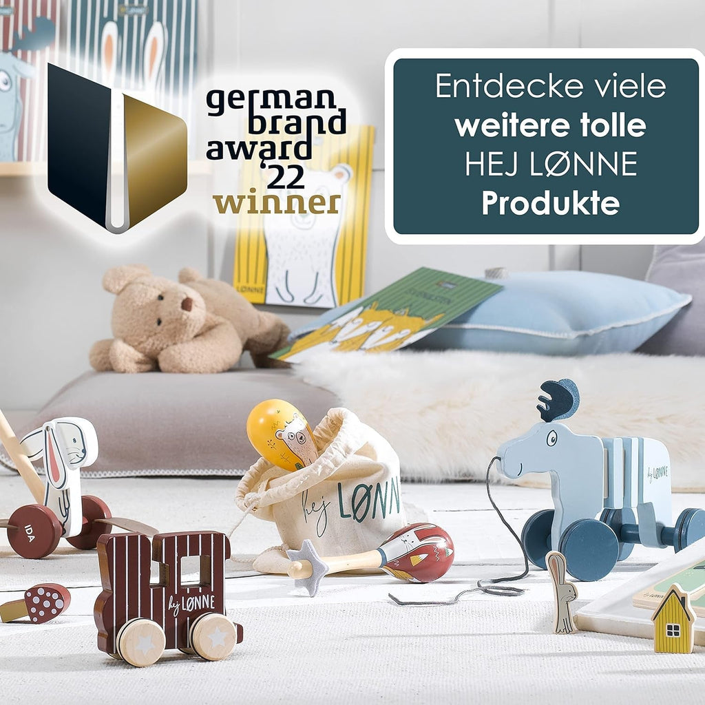 HEJ LØNNE set de 2 clopoței din lemn - Maracas copii - instrument muzical din lemn pentru a promova abilitățile motorii, coordonarea și comportamentul social - clopoțel din lemn pentru copii - jucărie pentru copii Jucarii Bebe Naty Shop