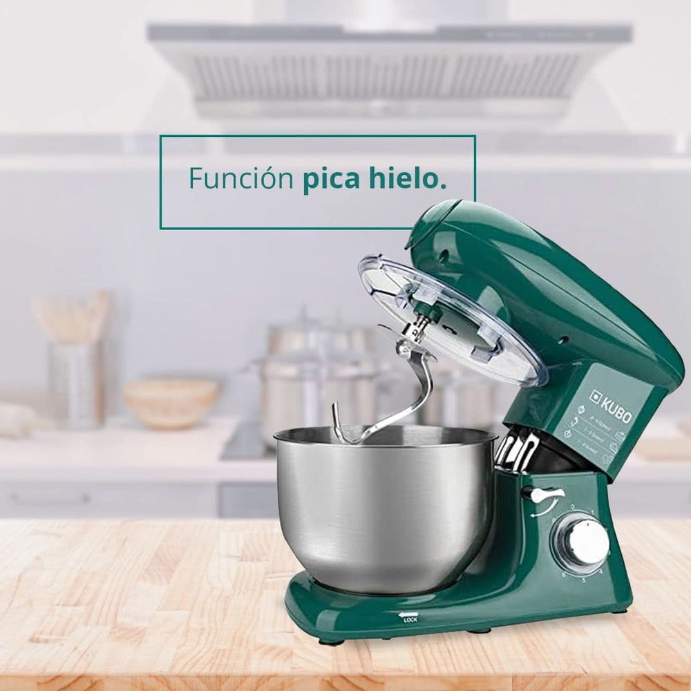 Küchenmaschine - 7 Zubehörteile: Mixbecher, Fleischwolf, Große Schüssel, Schutzdeckel, Schneebesen, Mixer Und Netmaschine - Farbe: Grün - Fassungsvermögen: 6 Litros Madre e Hijo Naty Shop