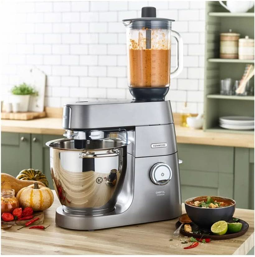 Kenwood Chef KVC3110S Procesador de Alimentos, Tazón de Acero Inoxidable 4.6L Madre e Hijo Naty Shop