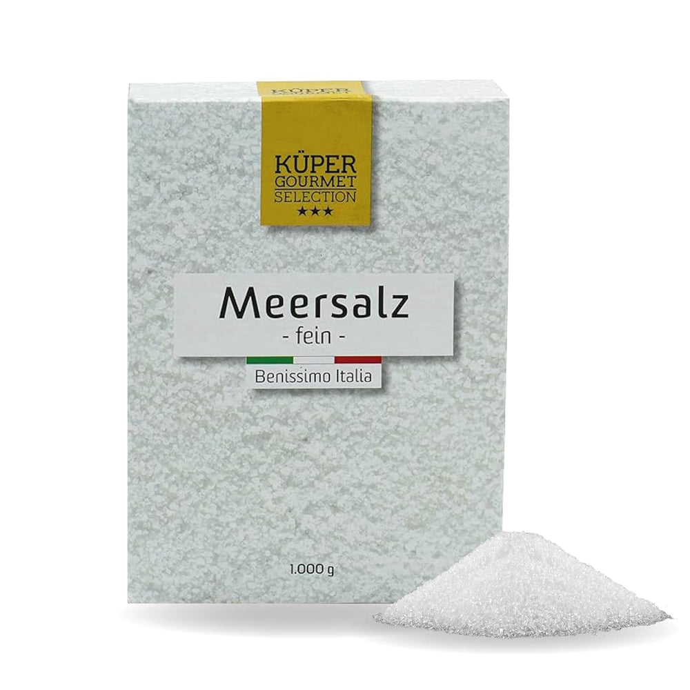 Küper Selection Meersalz - 1000 g de sal gruesa para condimentar y refinar - ohne Zusätze oder chemische Nachbehandlung