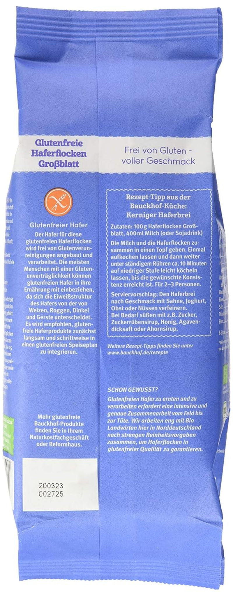 Copos de avena orgánicos hof, 475 g