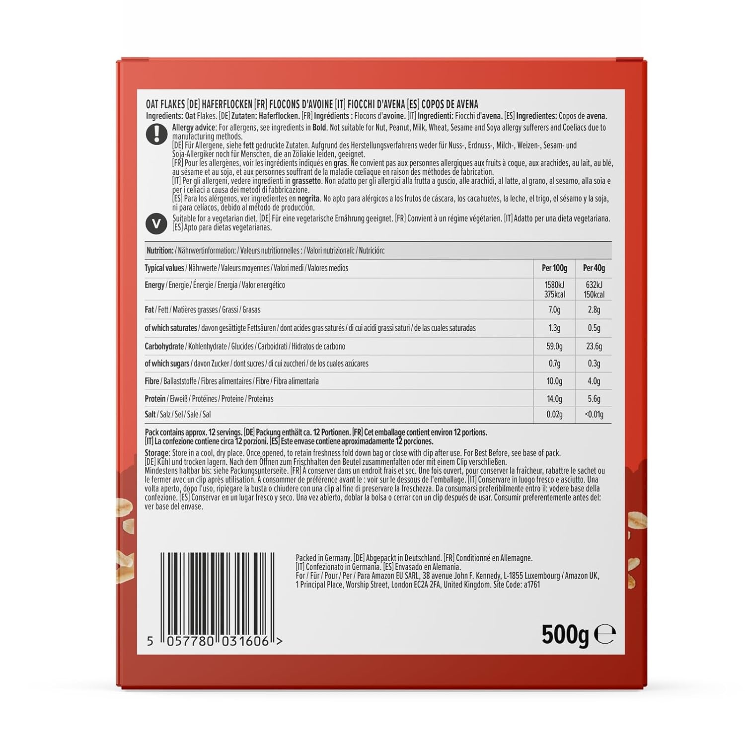 Avena Delicada de Amazon, 500 g