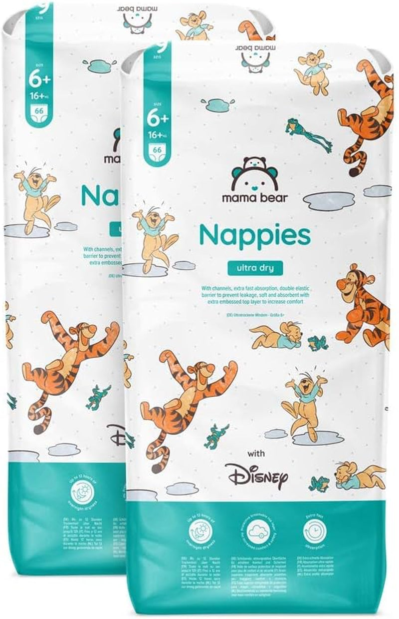 Marca Amazon: Mama Bear Disney Pañales ultra secos, tamaño 3 (4-9 kg) - Caja mensual, blanco, 172 unidades (2 paquetes de 86)